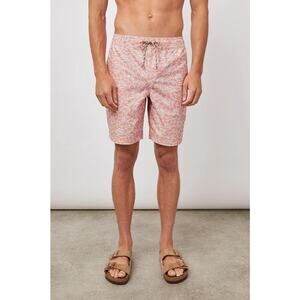 Rails Kian Swim Shorts Men’s Large Pink White Preppy Coastal Summer‎ Vacation
